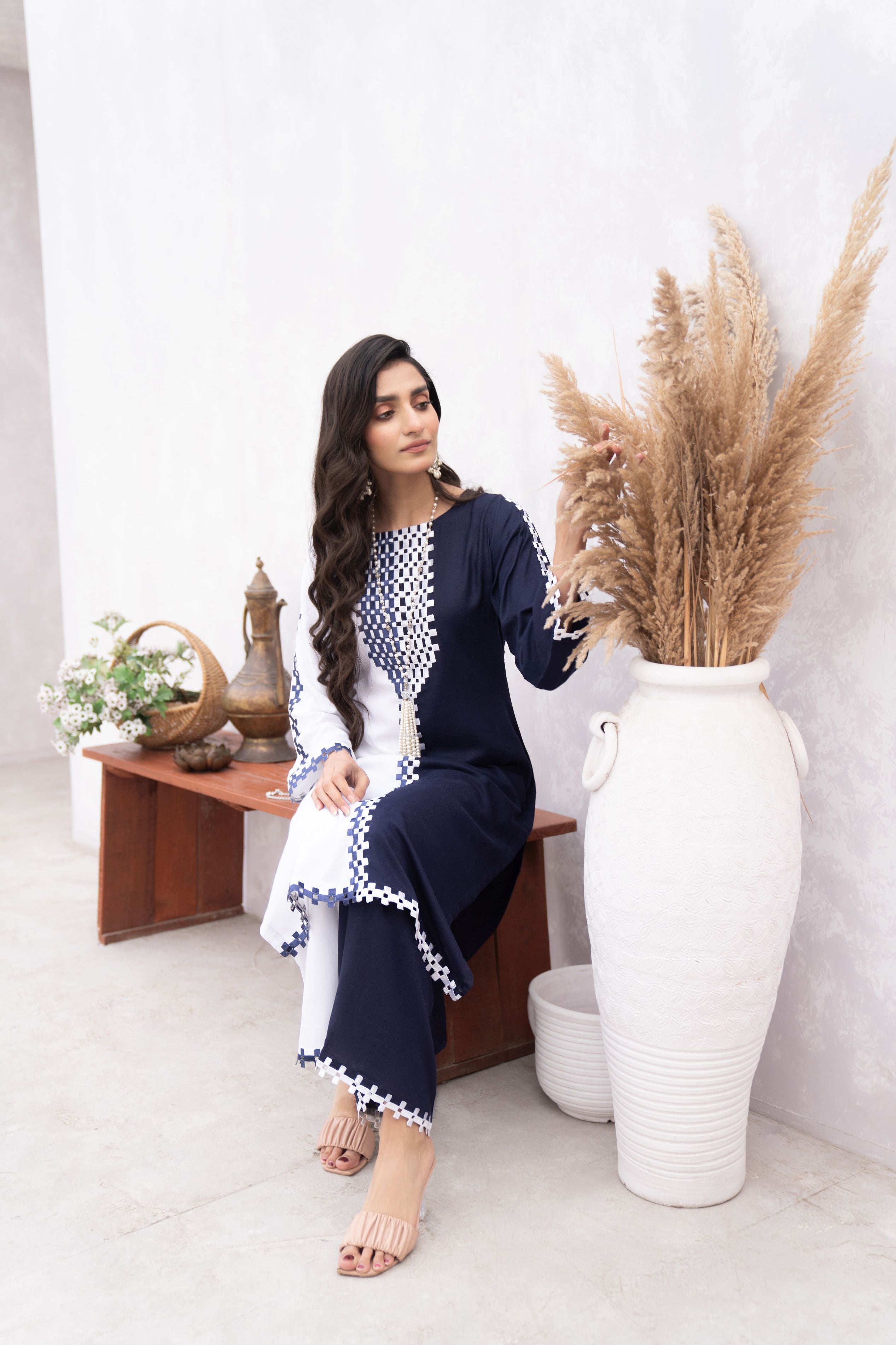 Hemline's Chai Moments Womenswear Casual Linen Modest Pakistani Designer Dress CM4
