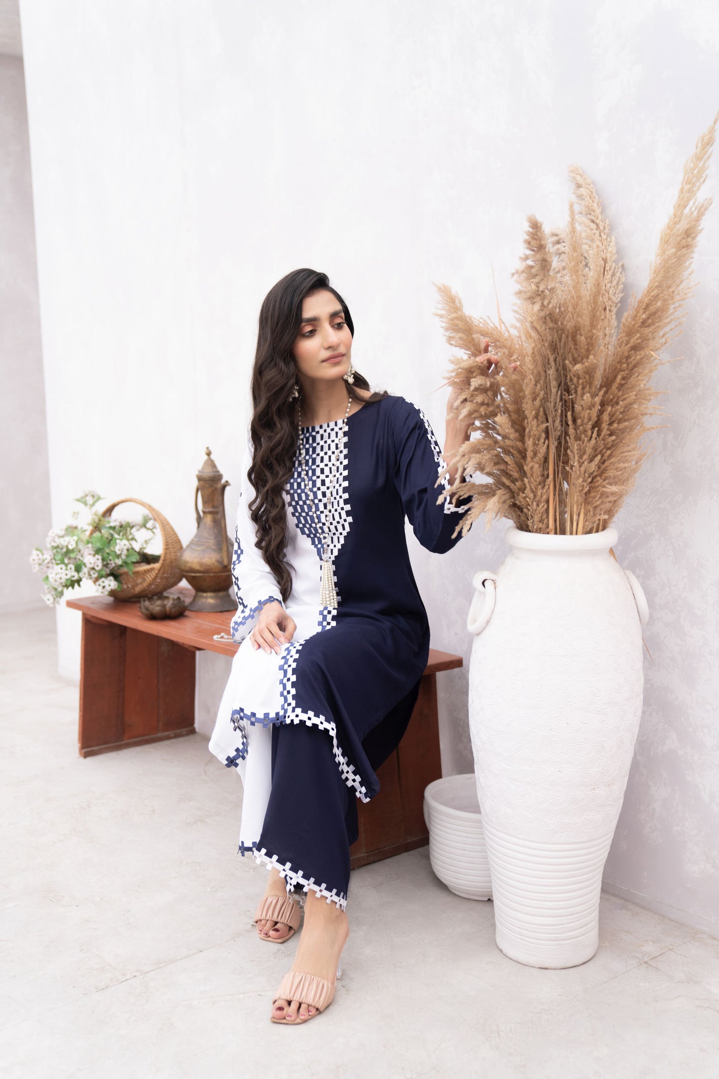 Hemline's Chai Moments Womenswear Casual Linen Modest Pakistani Designer Dress CM4