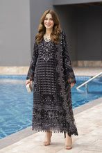 Black Chiffon Embroidered 3pc Dress with Handwork & Net Dupatta by Silver SBS12