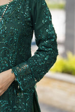 Emerald Green Net Embroidered 3pc Sharara Dress with Handwork by SILVER SBS9