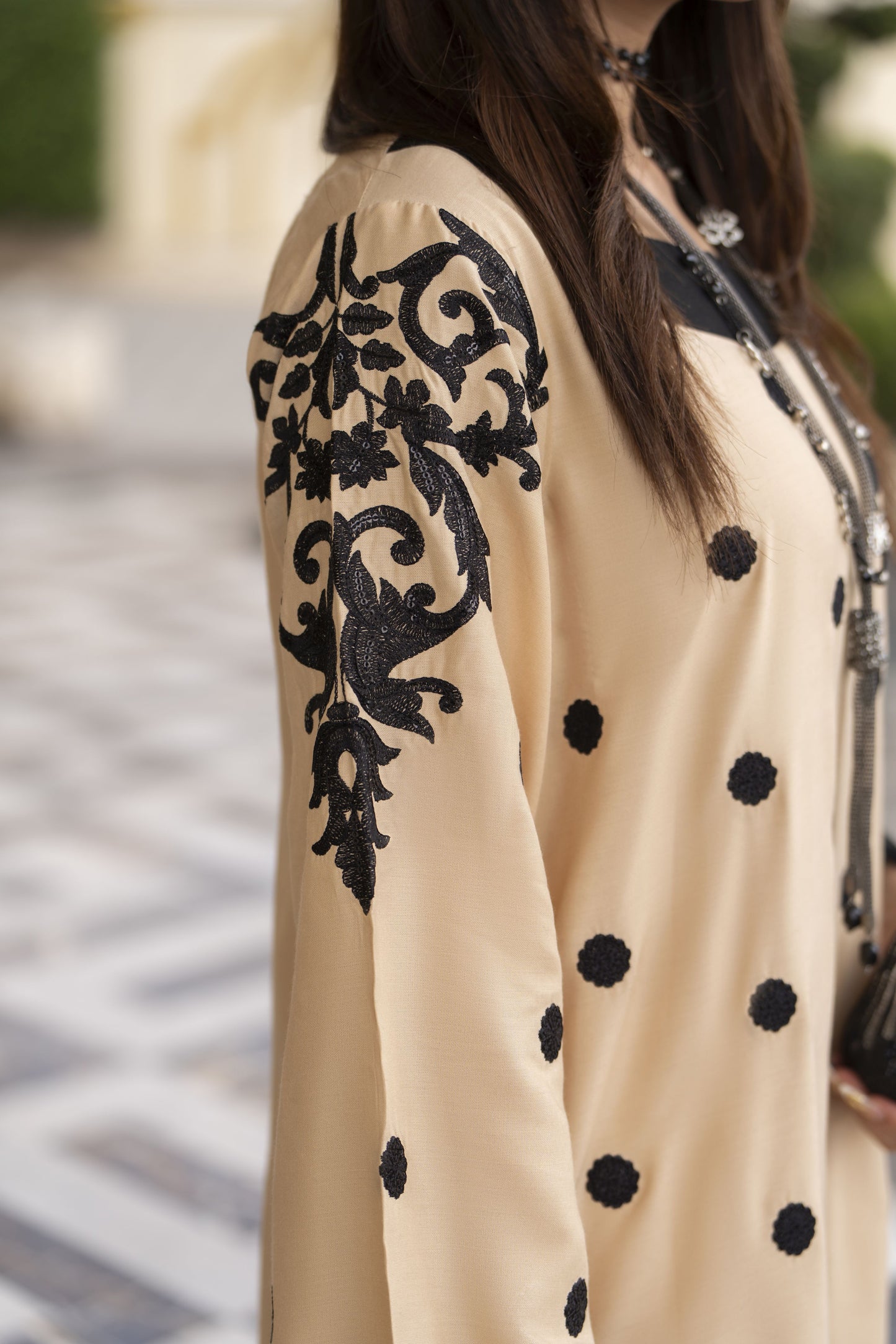 3pc Embroidered Linen Suit with Net Dupatta Soraya SBH2