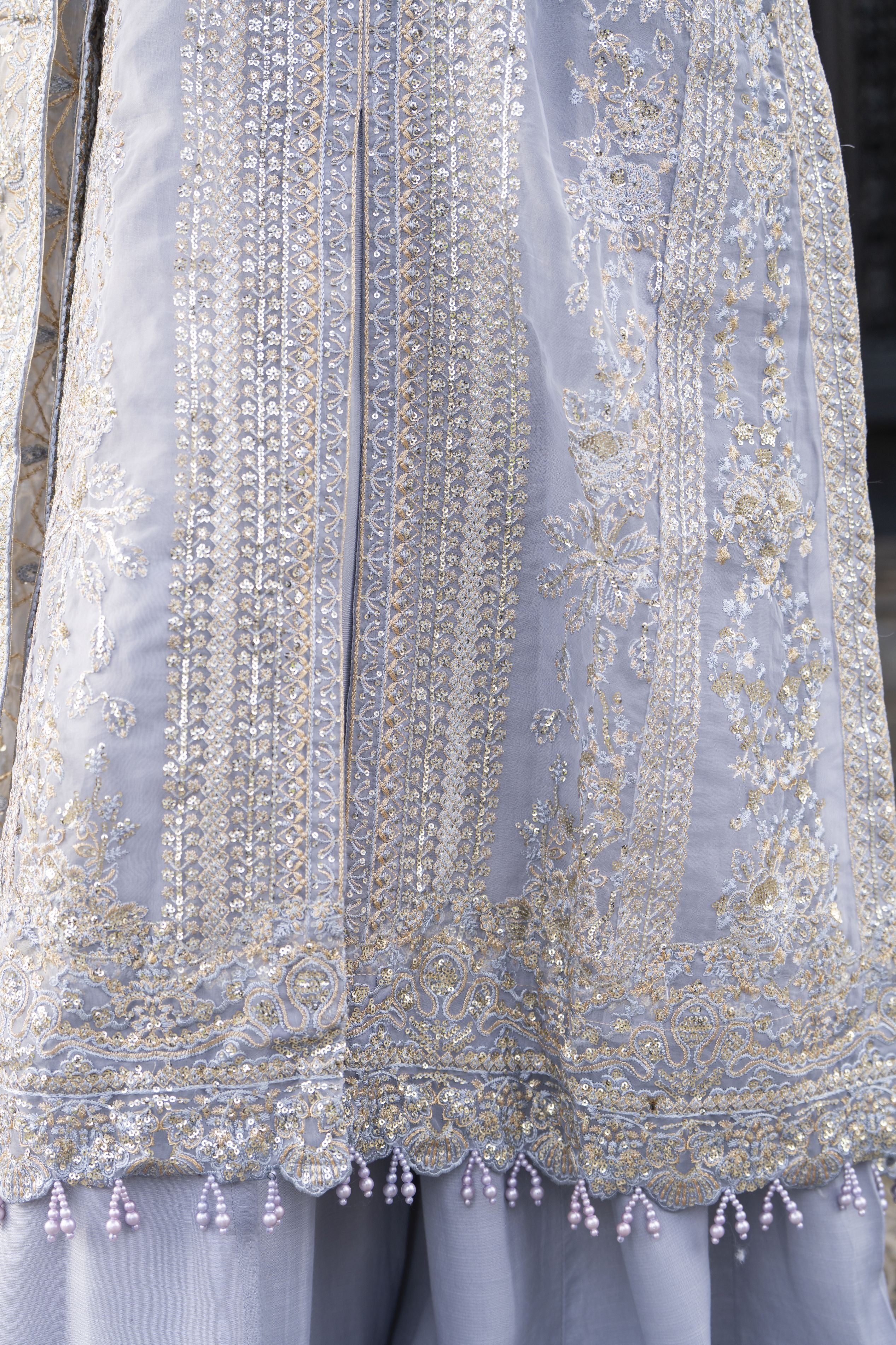 Icy Lavender Hand Embellished 3pc Formal Dress with Organza Dupatta SBS8