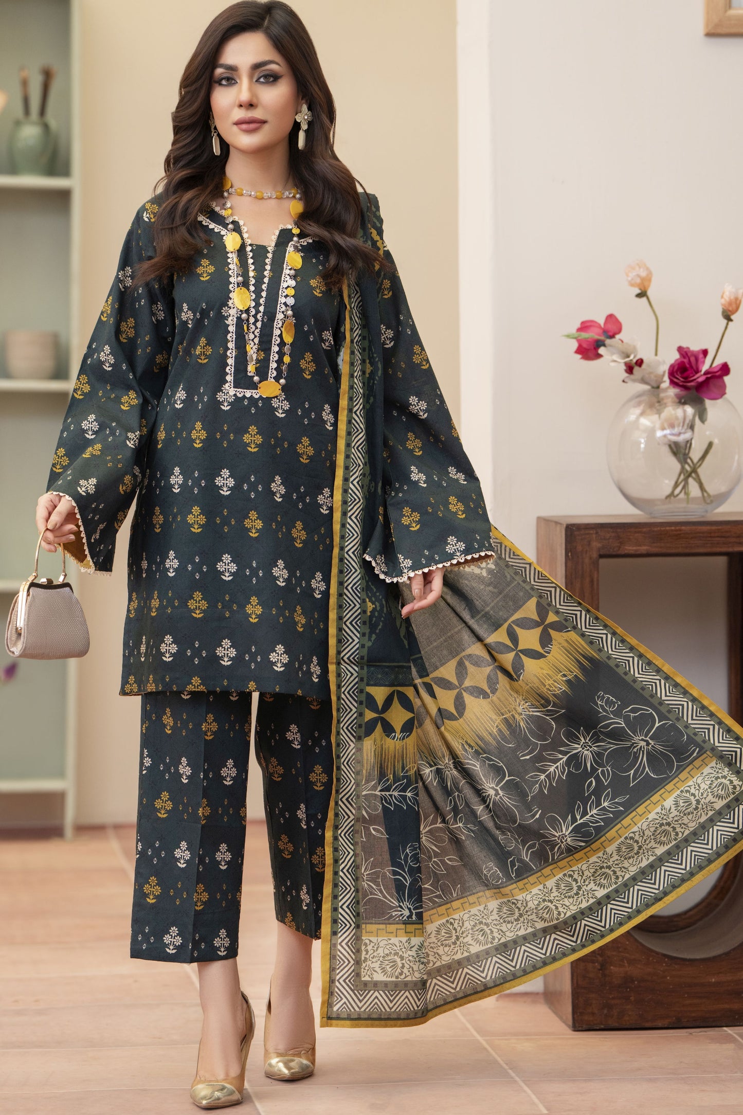 3pc Ready to Wear Breeze by Aabpara Printed Lawn Womenswear BBA6