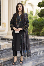 Cotton Canvas by Zaiwa – 3pc Black Cotton Pakistani Designer Suit CCZ9