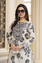 Cotton Canvas by Zaiwa – 2pc Off-White Cotton Embroidered Dress CCZ8