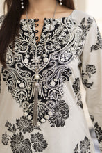 Cotton Canvas by Zaiwa – 2pc Off-White Cotton Embroidered Dress CCZ8