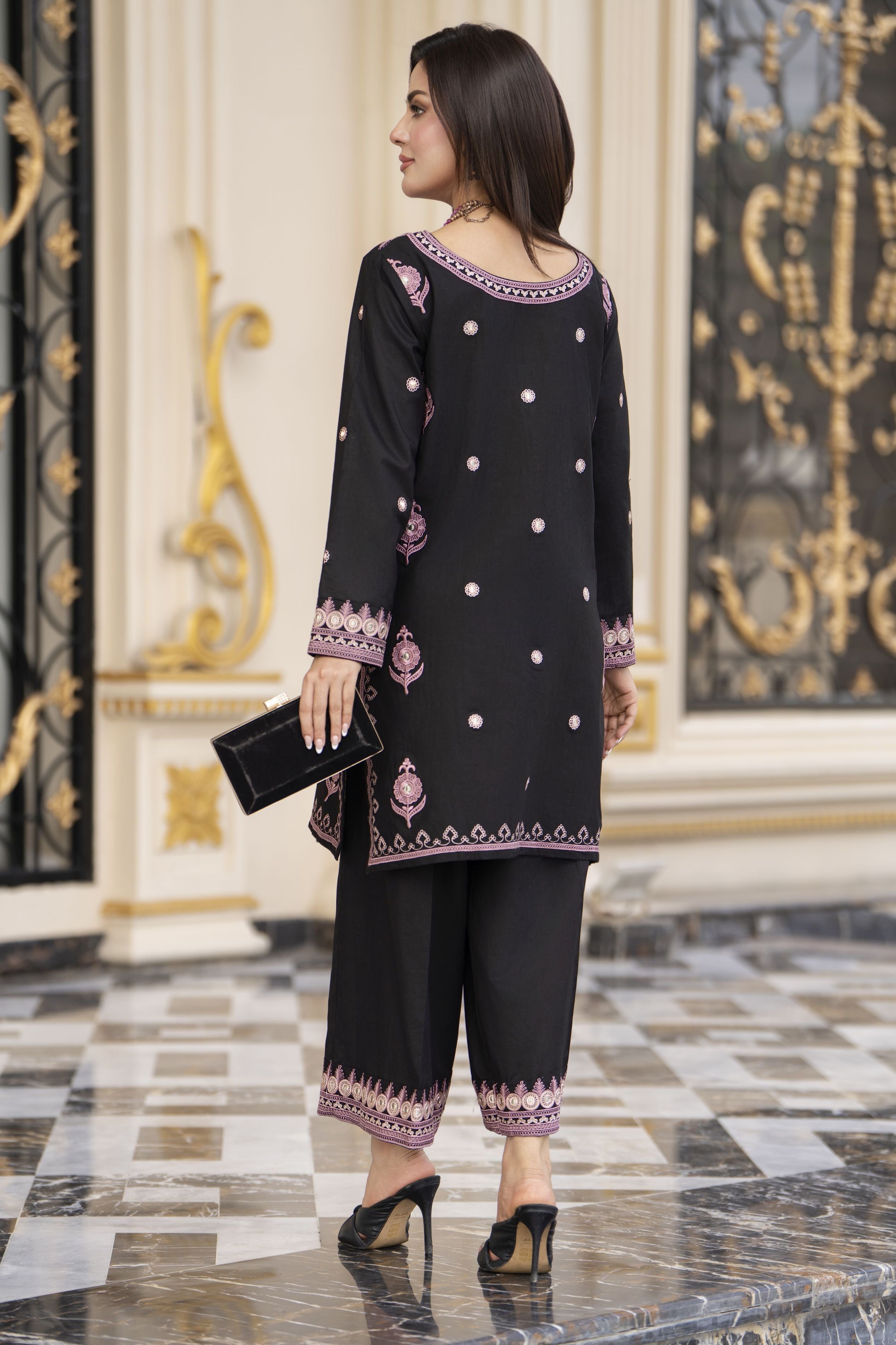 Cotton Canvas by Zaiwa – 2pc Embroidered Black Cotton Dress CCZ2