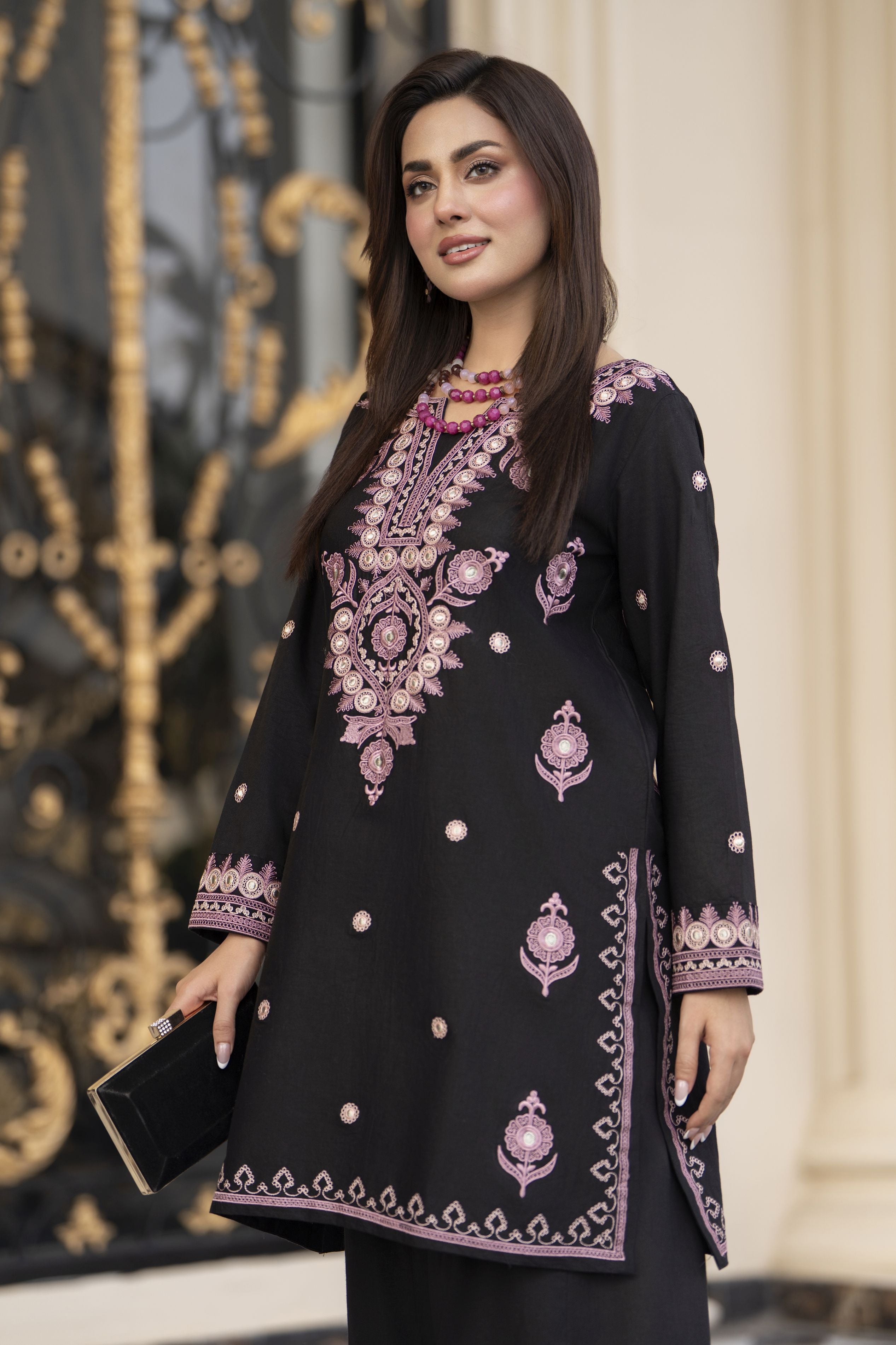 Cotton Canvas by Zaiwa – 2pc Embroidered Black Cotton Dress CCZ2