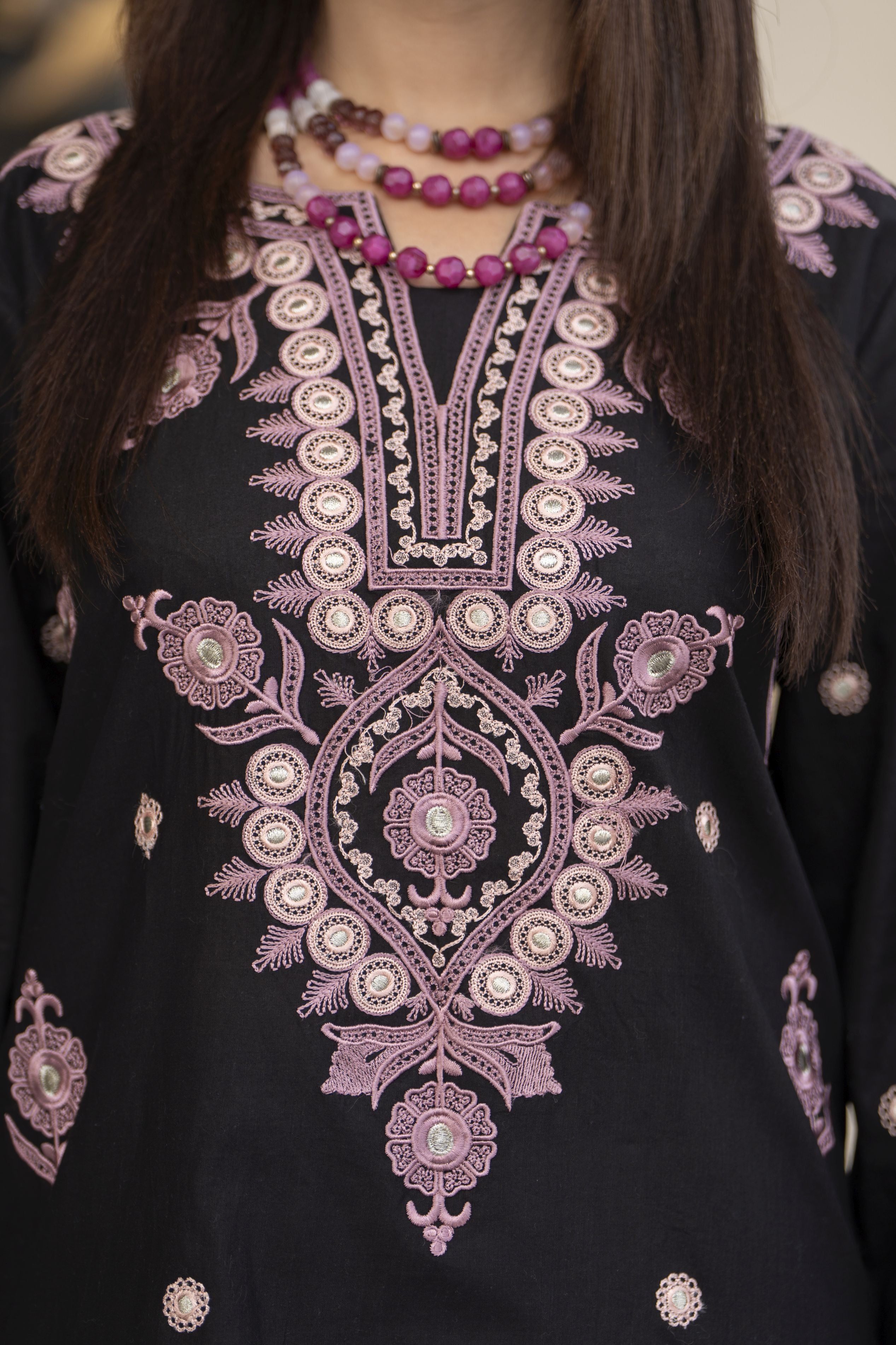 Cotton Canvas by Zaiwa – 2pc Embroidered Black Cotton Dress CCZ2