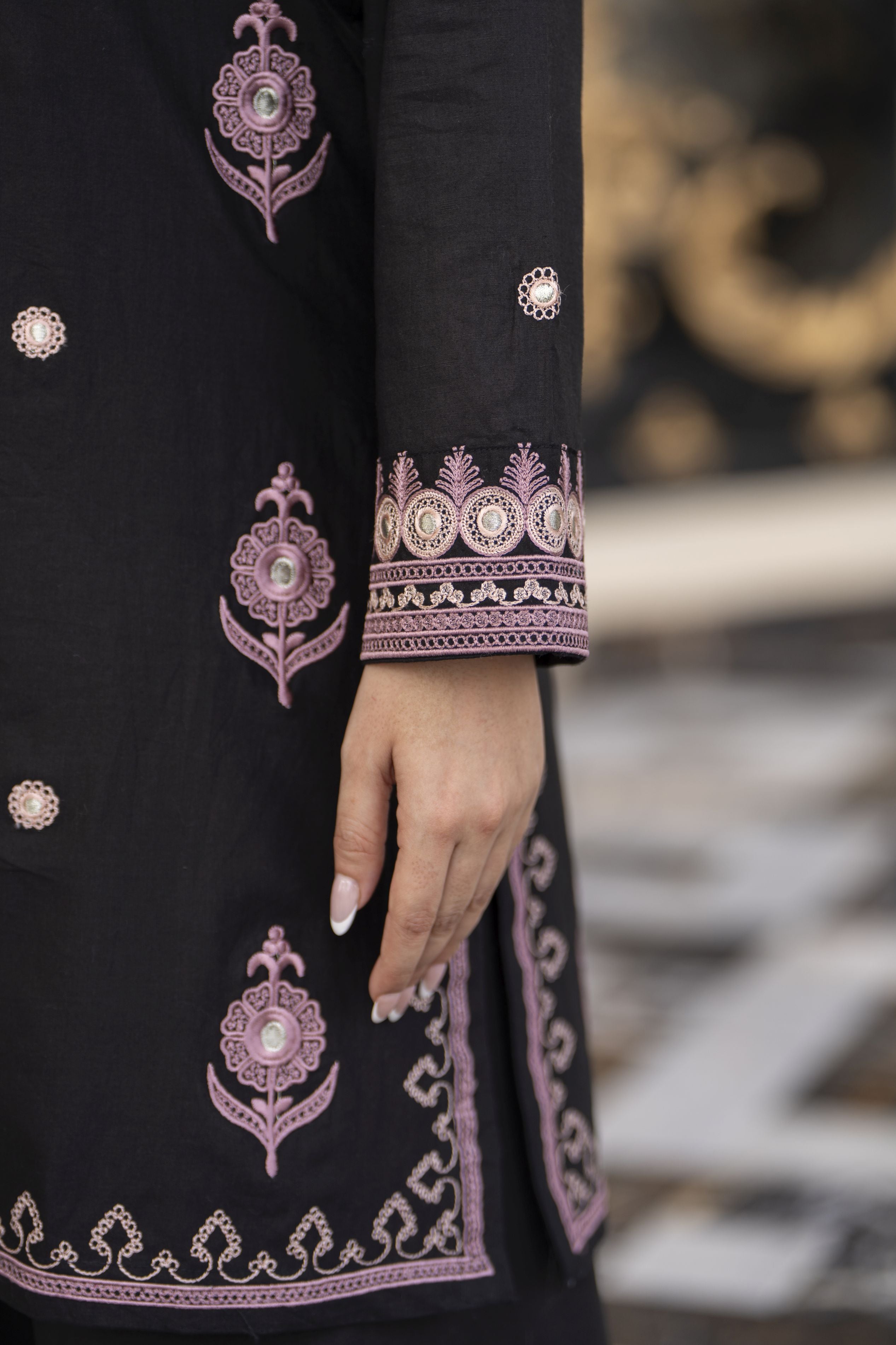 Cotton Canvas by Zaiwa – 2pc Embroidered Black Cotton Dress CCZ2