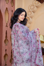 Dusty Lilac Organza Embroidered Shirt with Grey Silk Farshi Shalwar – RNK3 | Noorma Kamal