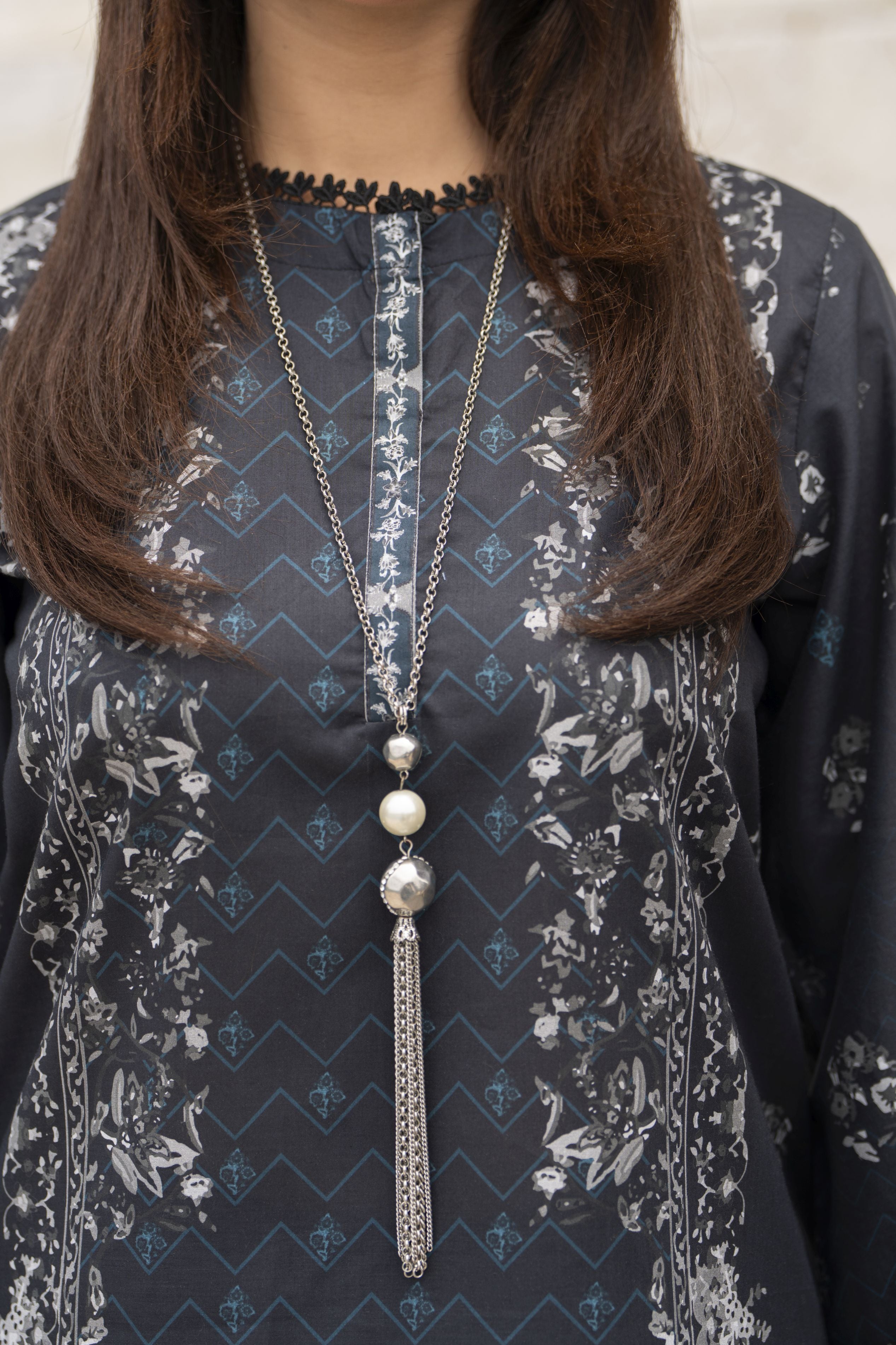 Dawn Petals by Sahar Black Printed Co-ord Set DPS8