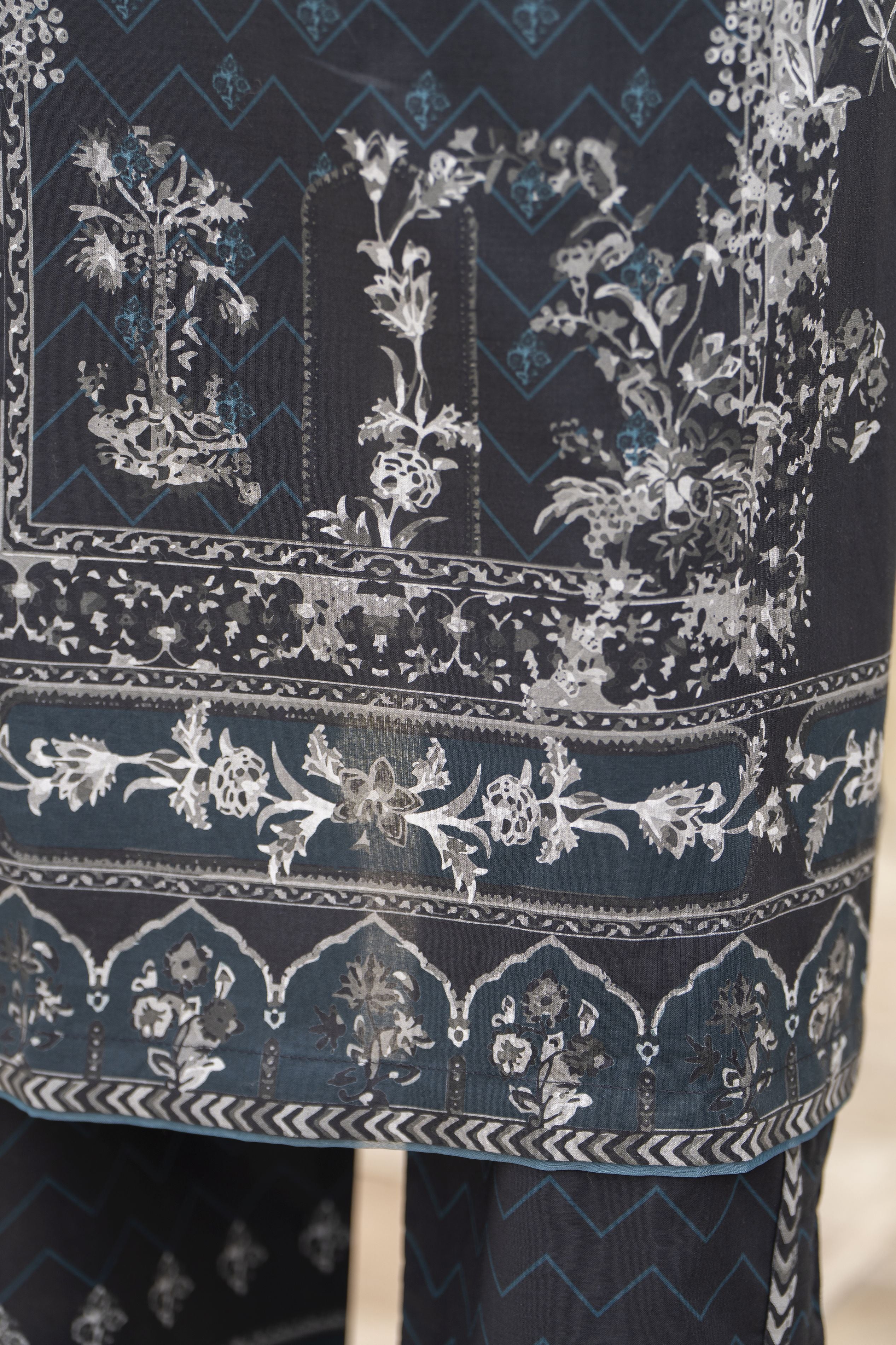 Dawn Petals by Sahar Black Printed Co-ord Set DPS8