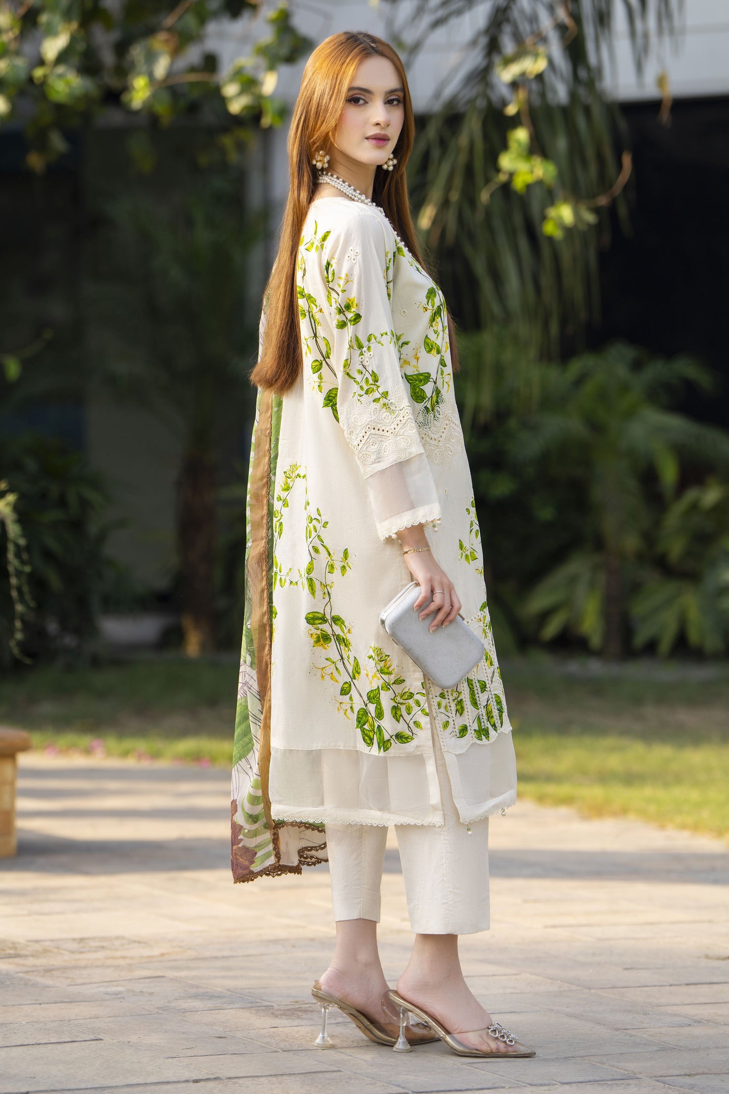 Ivory Chikankari 3pc Lawn Suit Rangrez by Sakeena Hasan RBS4