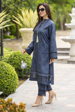 Dawn Petals by Sahar Greyish Blue Co-ord Set with Lace Culottes DPS7