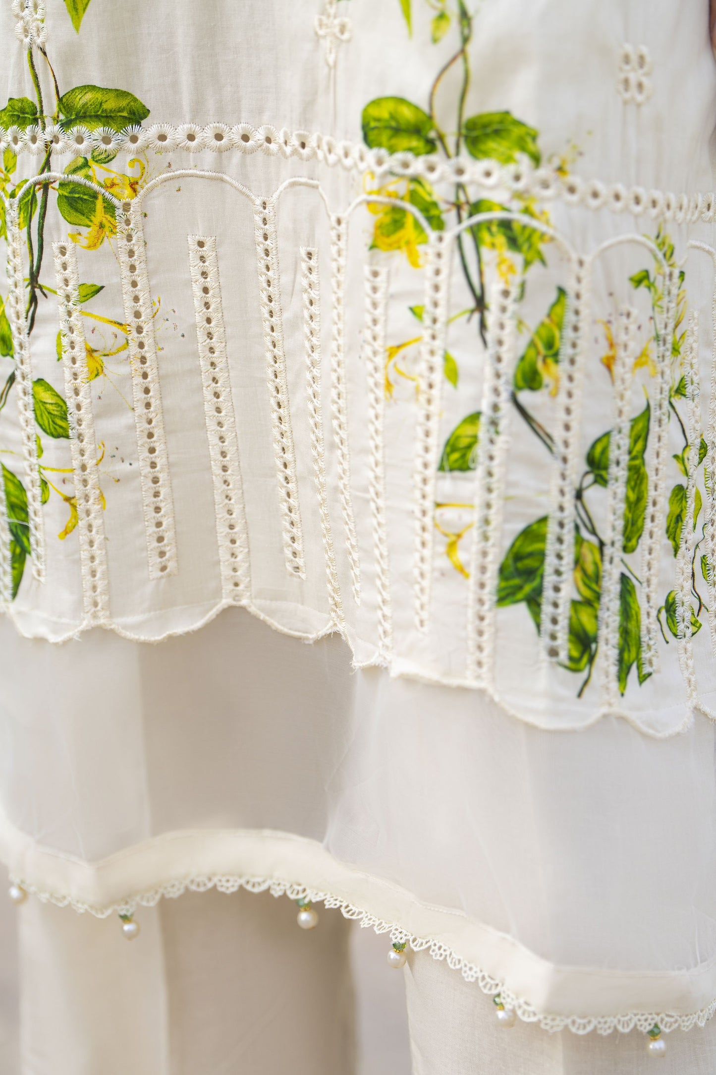 Ivory Chikankari 3pc Lawn Suit Rangrez by Sakeena Hasan RBS4