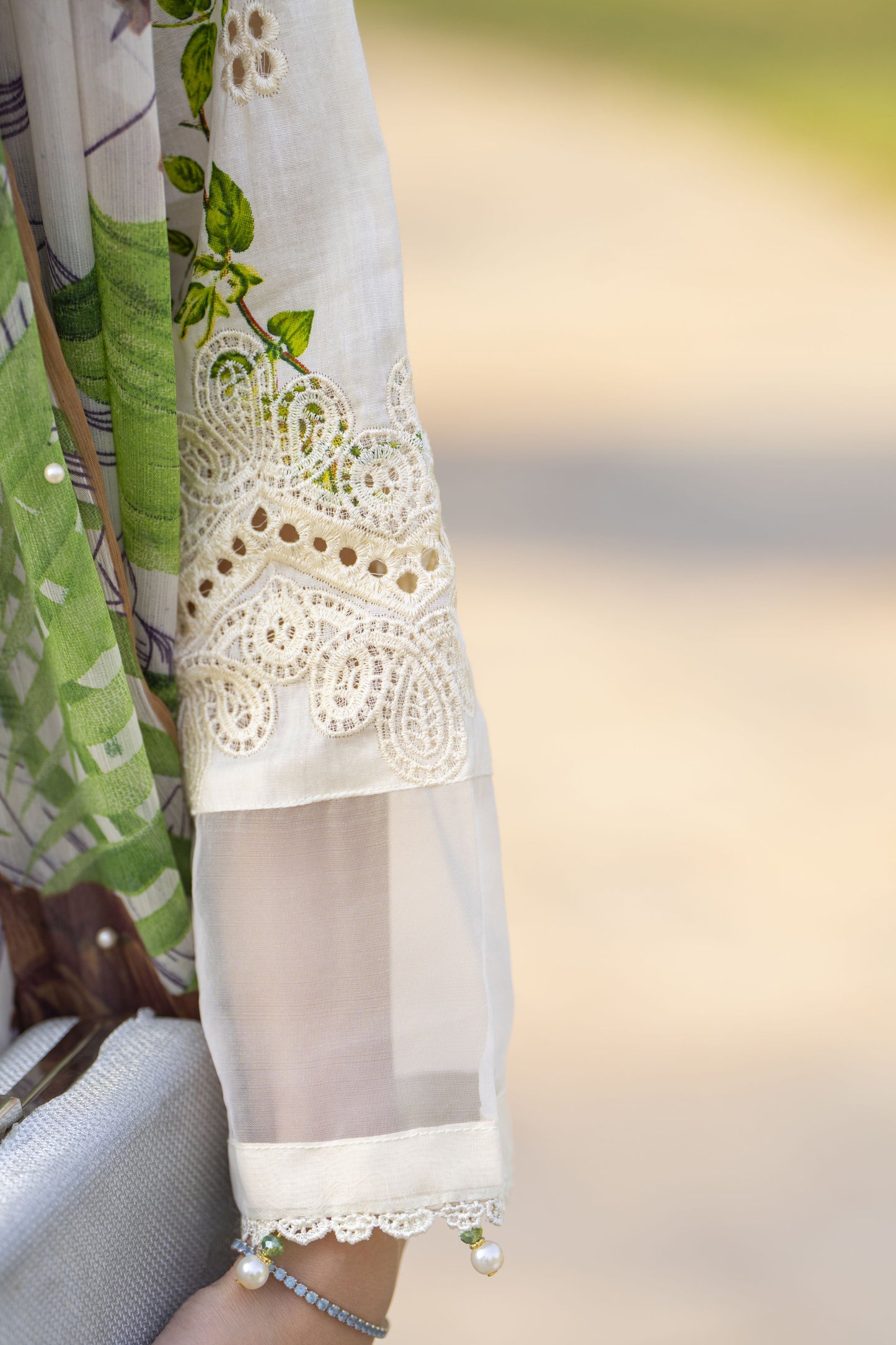 Ivory Chikankari 3pc Lawn Suit Rangrez by Sakeena Hasan RBS4