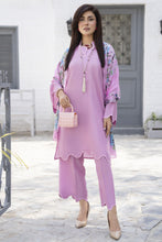 Lilac 3-Piece Poly Raw Silk Suit with Floral Printed Silk Scarf | Essentials by Miski – EBM4