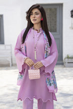Lilac 3-Piece Poly Raw Silk Suit with Floral Printed Silk Scarf | Essentials by Miski – EBM4