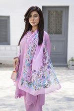 Lilac 3-Piece Poly Raw Silk Suit with Floral Printed Silk Scarf | Essentials by Miski – EBM4