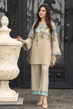 Dawn Petals by Sahar Beige Co-ord Set with Blue Floral Print DPS5