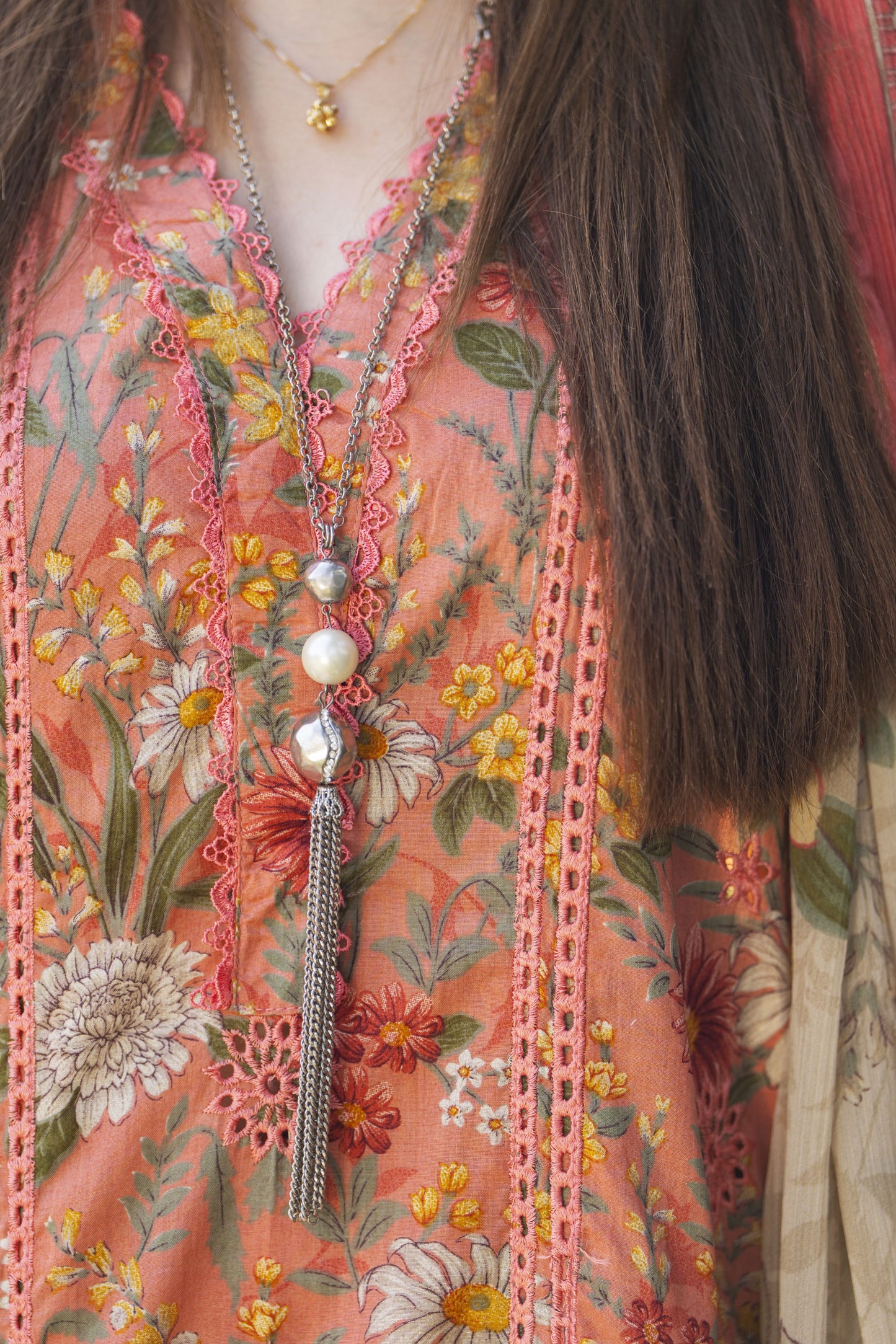 Coral Pink Chikankari 3pc Lawn Suit Rangrez by Sakeena Hasan RBS5