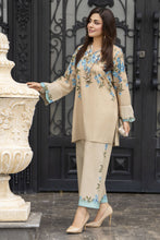 Dawn Petals by Sahar Beige Co-ord Set with Blue Floral Print DPS5