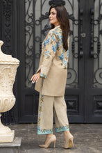 Dawn Petals by Sahar Beige Co-ord Set with Blue Floral Print DPS5