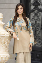 Dawn Petals by Sahar Beige Co-ord Set with Blue Floral Print DPS5