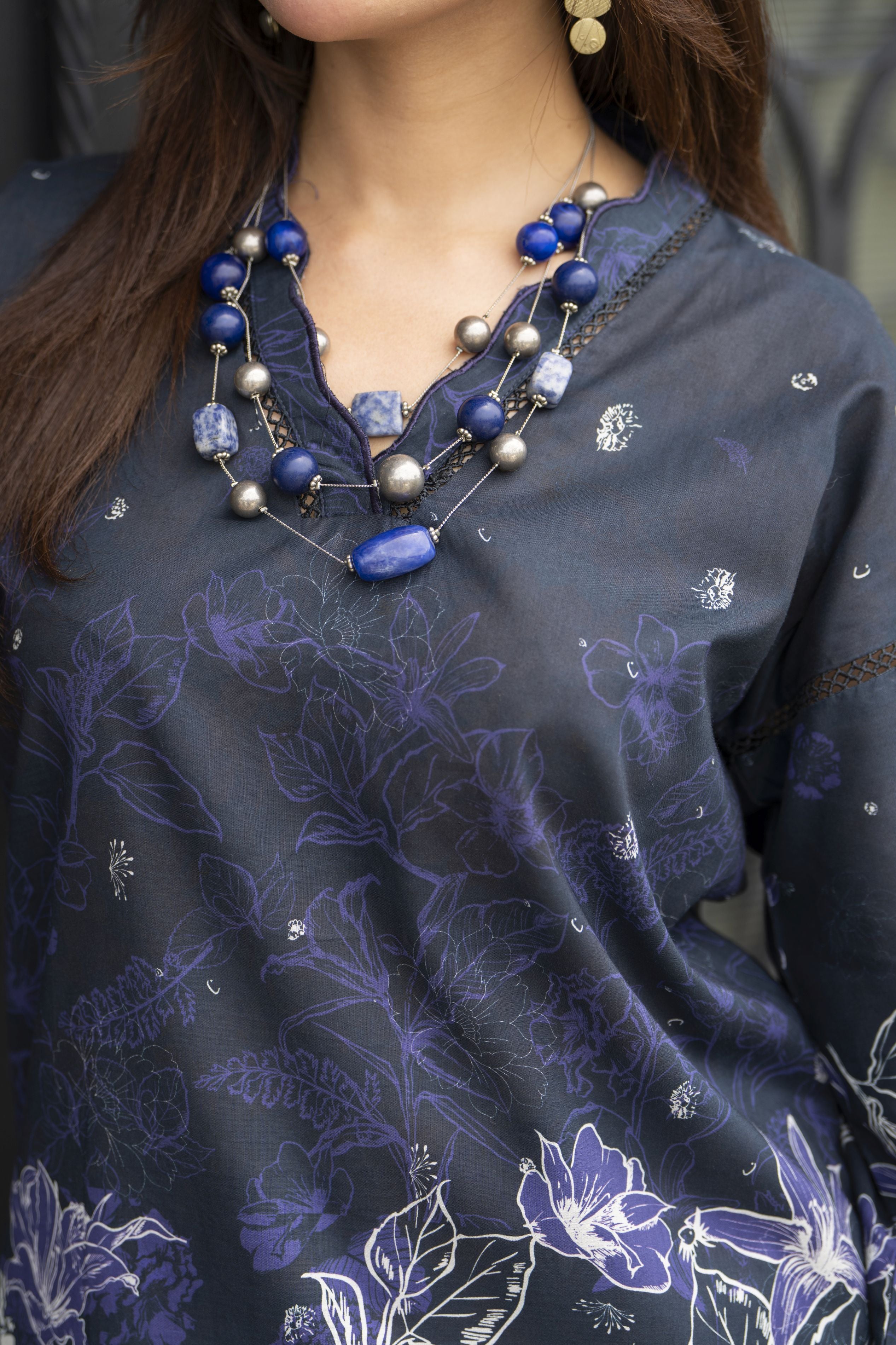 Dawn Petals by Sahar Black 2pc Dress with Cutwork Shalwar DPS4