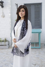 Ivory 3-Piece Poly Raw Silk Suit with Monochrome Printed Silk Scarf | Essentials by Miski – EBM5