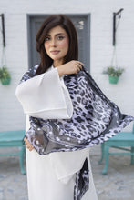 Ivory 3-Piece Poly Raw Silk Suit with Monochrome Printed Silk Scarf | Essentials by Miski – EBM5