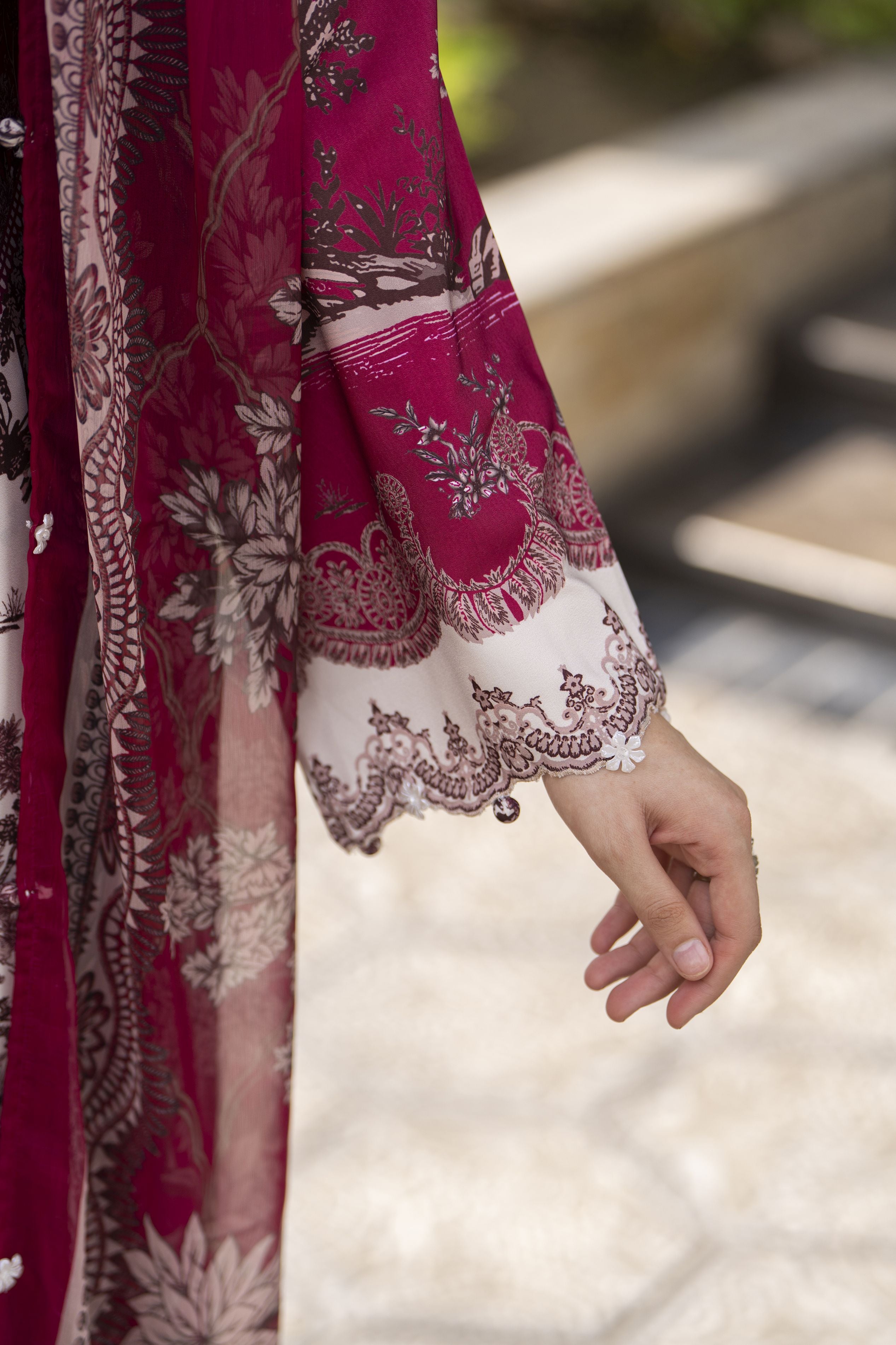 Modern Muse by Arwah – 3pc Printed & Embroidered Grip Suit MMB5