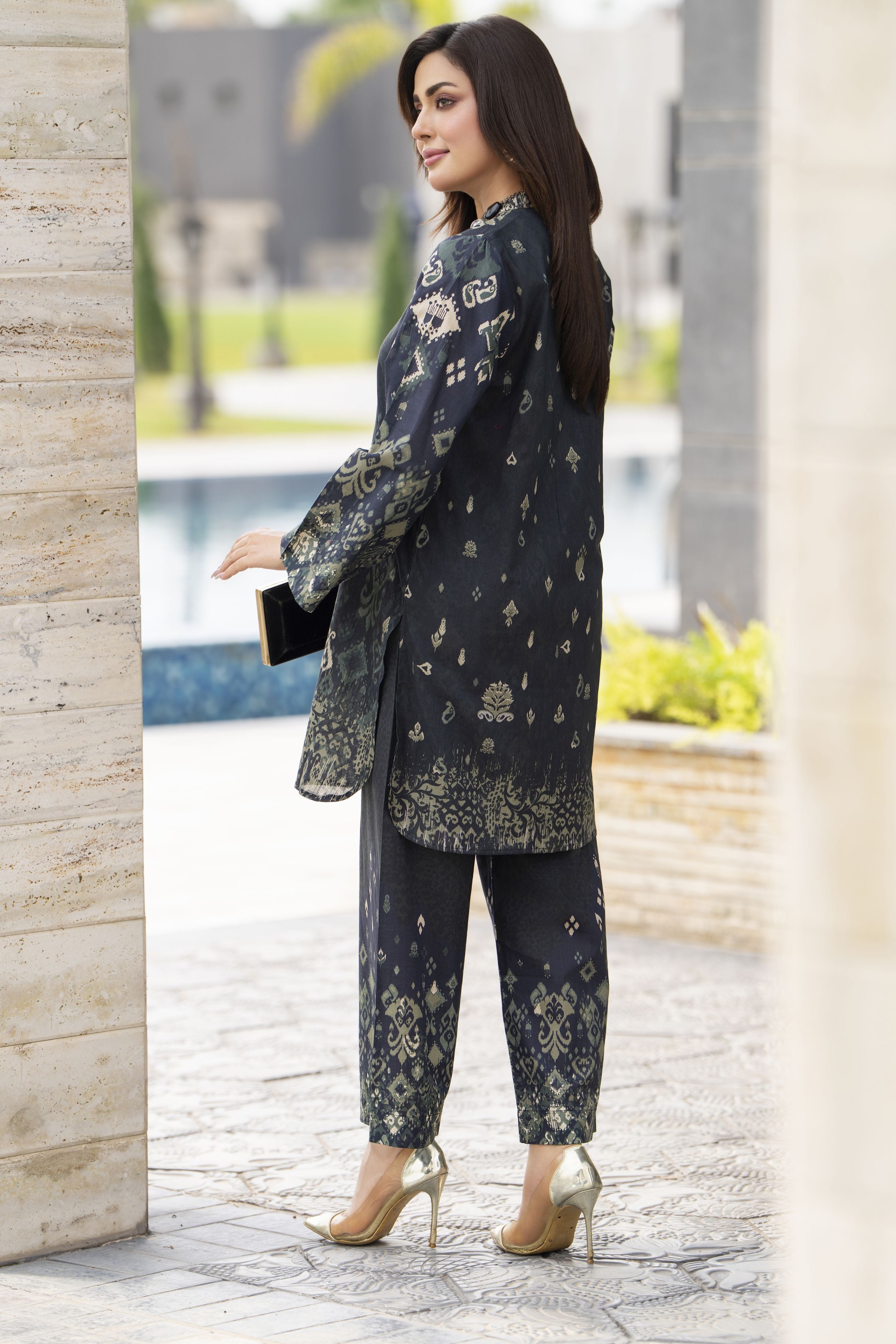 Dawn Petals by Sahar Dark-Toned Embroidered Co-ord Set DPS2