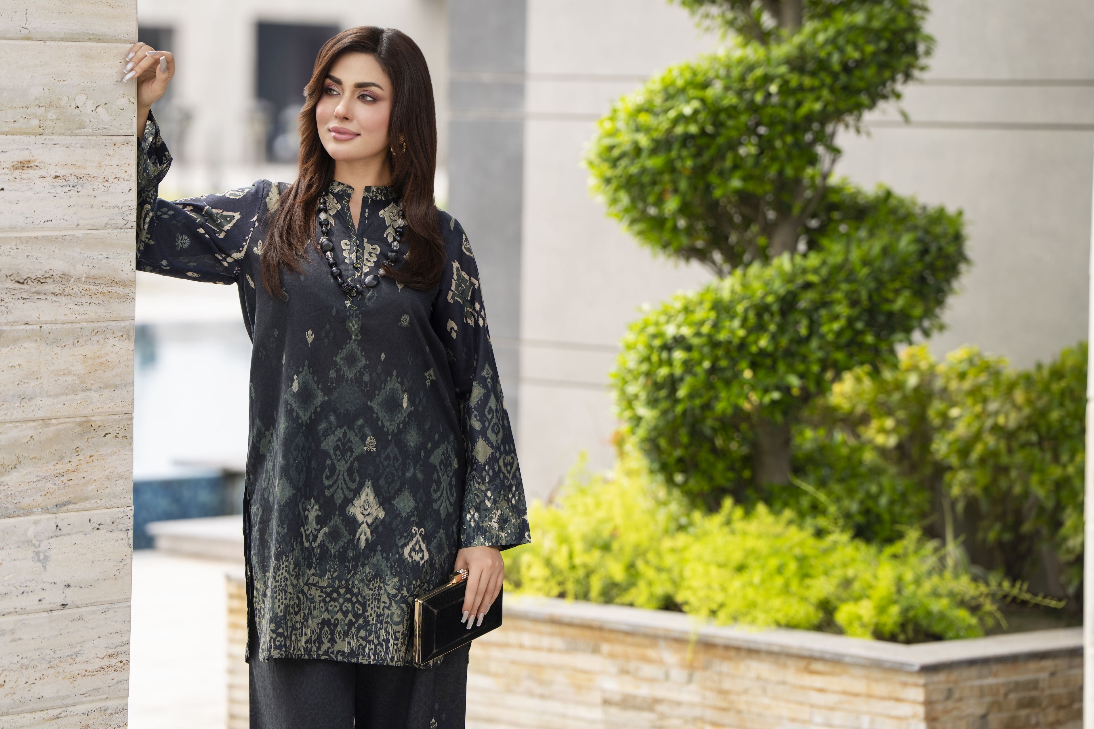 Dawn Petals by Sahar Dark-Toned Embroidered Co-ord Set DPS2