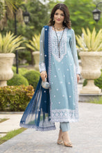 Whispers by Aleezay – Powder Blue Chiffon 3pc Ready to Wear Dress WBA5
