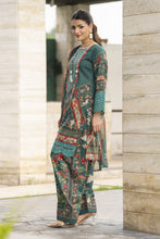Sakeena Summer Ease – 3pc Teal Lawn Dress with Chiffon Dupatta SSE4