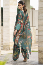Sakeena Summer Ease – 3pc Teal Lawn Dress with Chiffon Dupatta SSE4