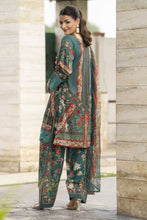 Sakeena Summer Ease – 3pc Teal Lawn Dress with Chiffon Dupatta SSE4