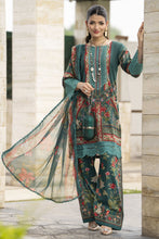 Sakeena Summer Ease – 3pc Teal Lawn Dress with Chiffon Dupatta SSE4