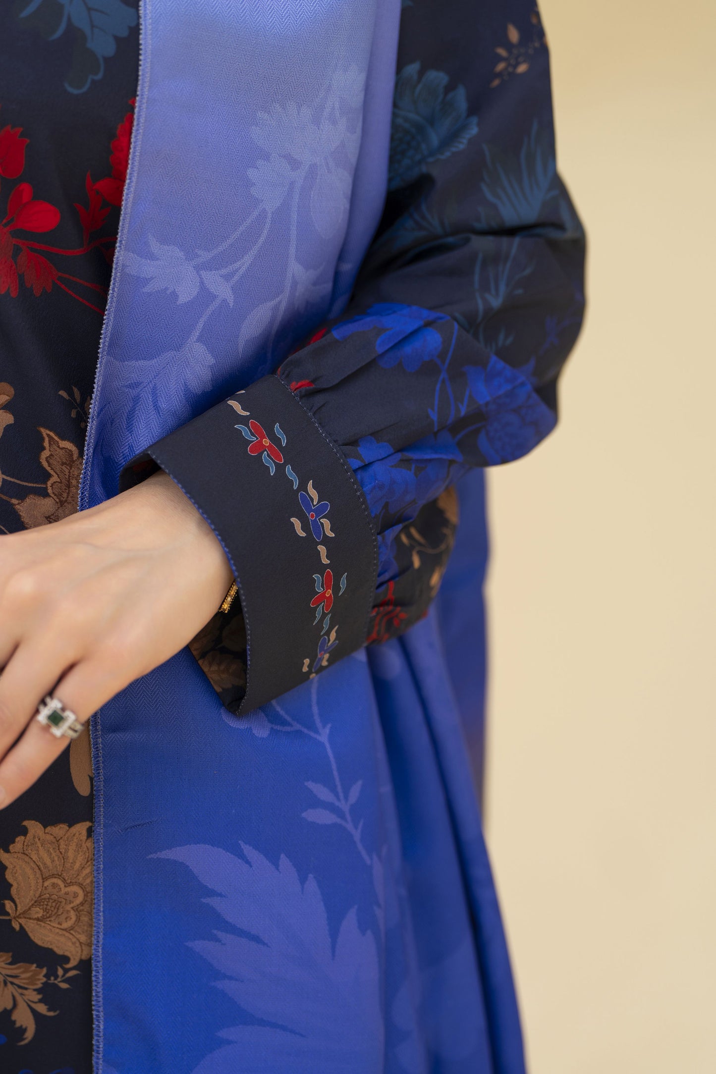 Zaiwa Winter Shawl – Printed Grip 3pc Long Dress ZWS8