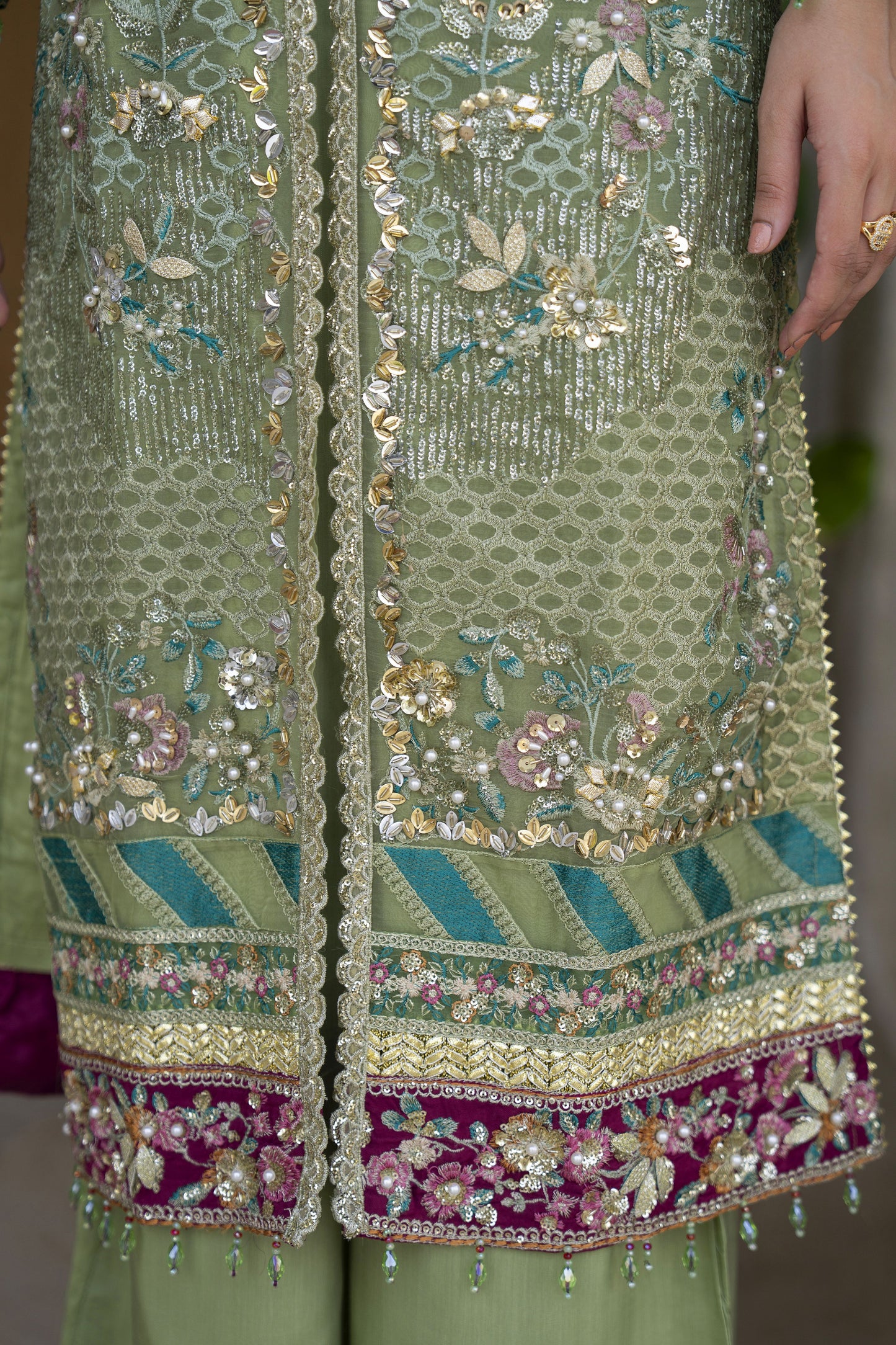 Arwah 3pc Handworked Organza Wedding Guest Suit – ASG1