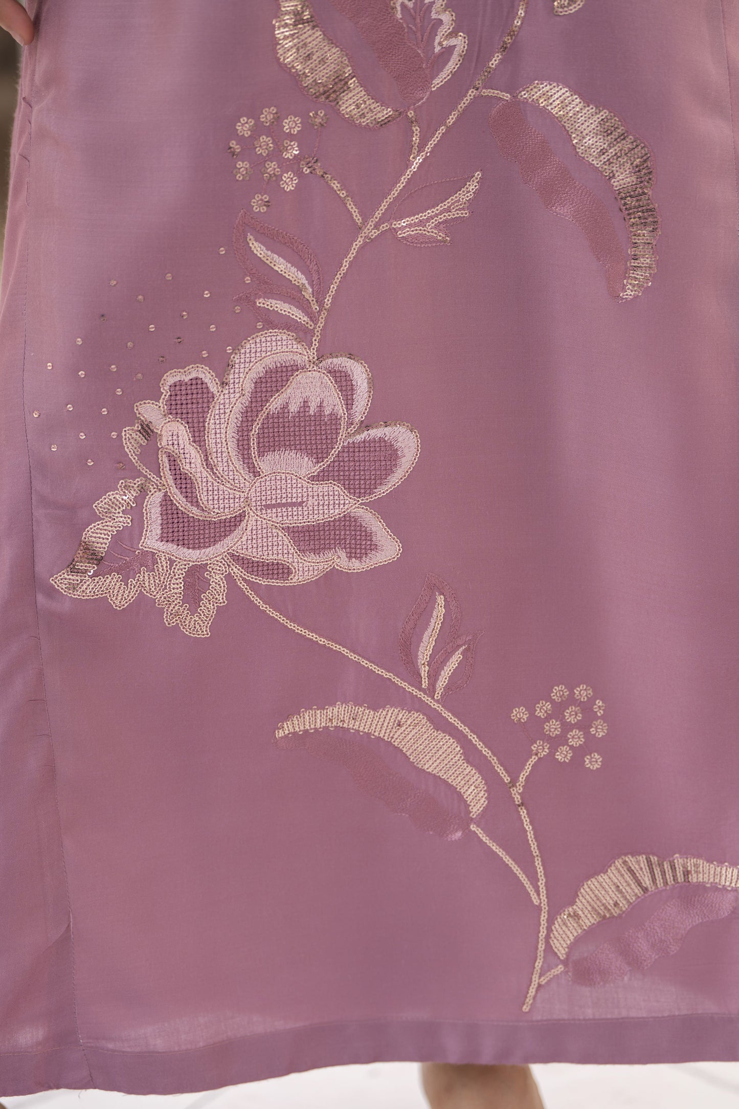 Miski FrostFit – Mauve Winter Linen Readymade Pakistani Kurta FFM2