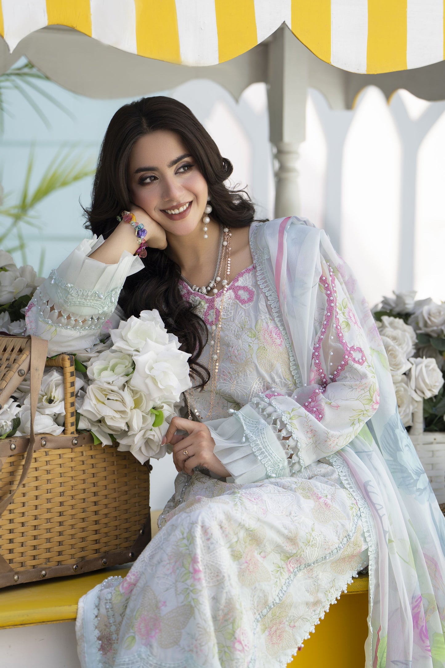 3pc Printed & Embroidered Summer Lawn Suit with Chiffon Dupatta RES14