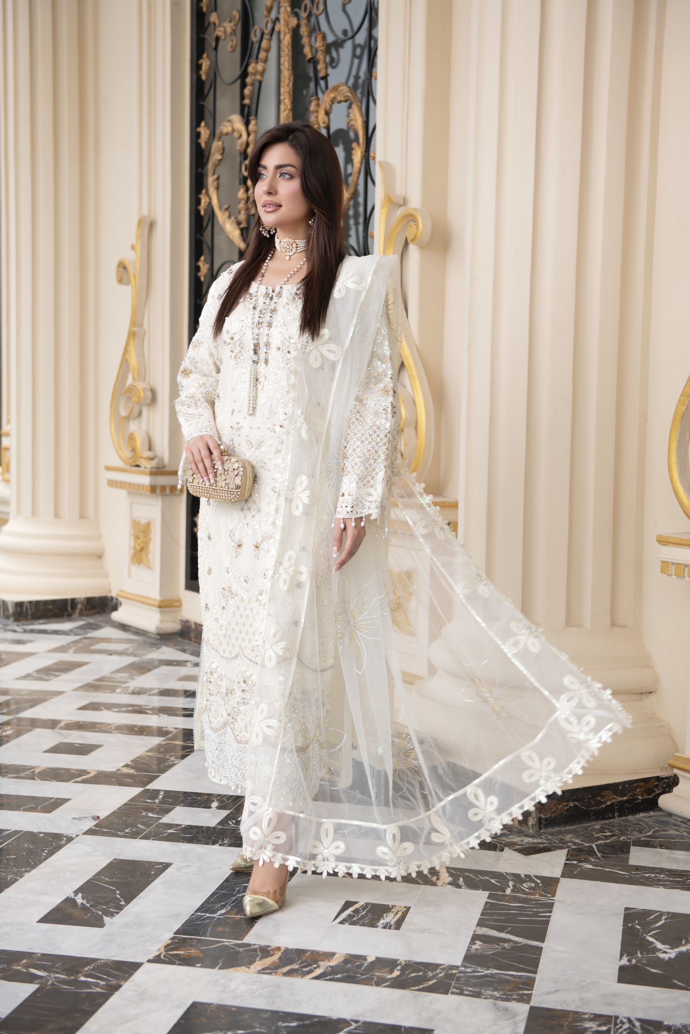 Sitara by Silver – 3pc Chiffon Handworked Formal Dress SBS1