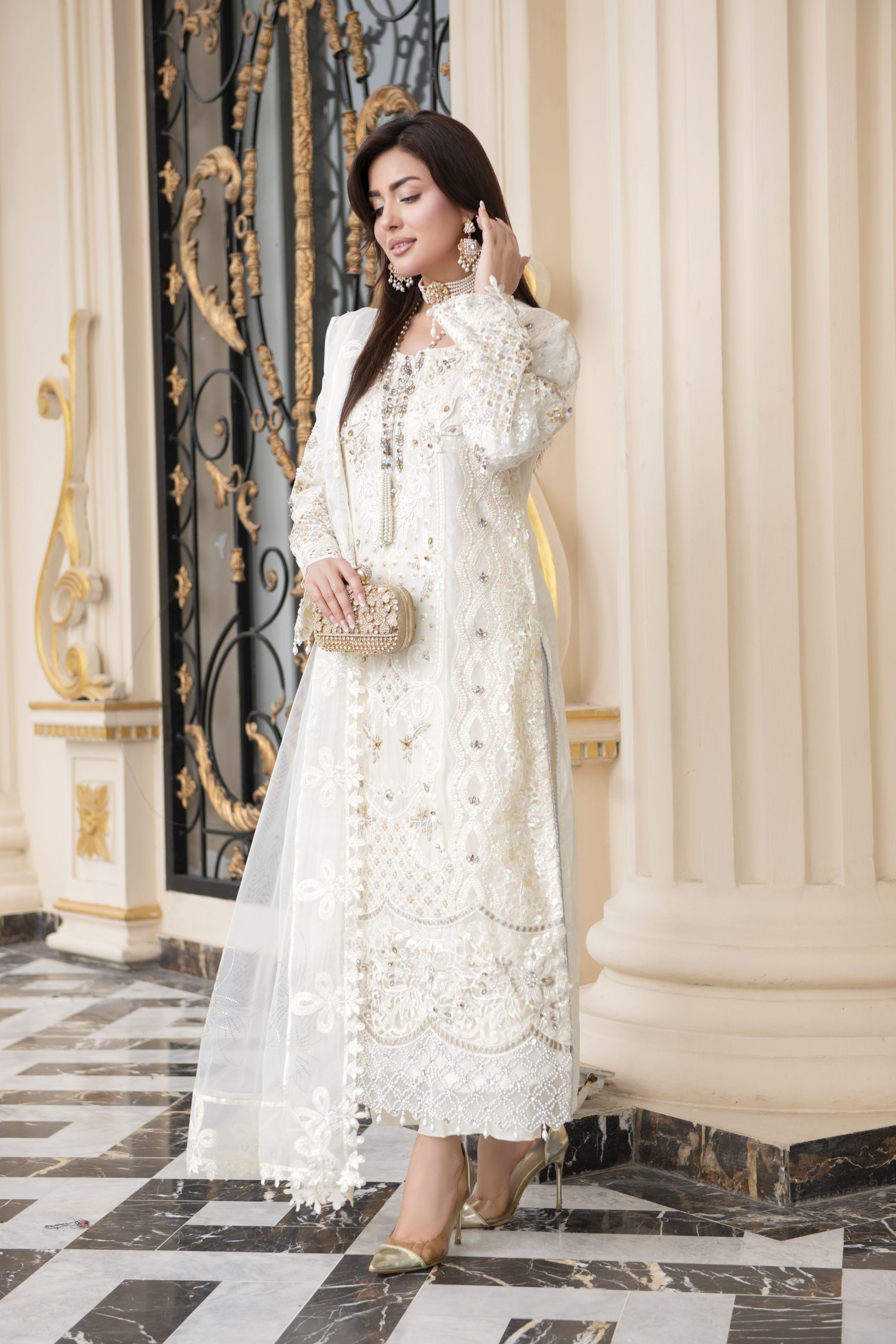Sitara by Silver – 3pc Chiffon Handworked Formal Dress SBS1