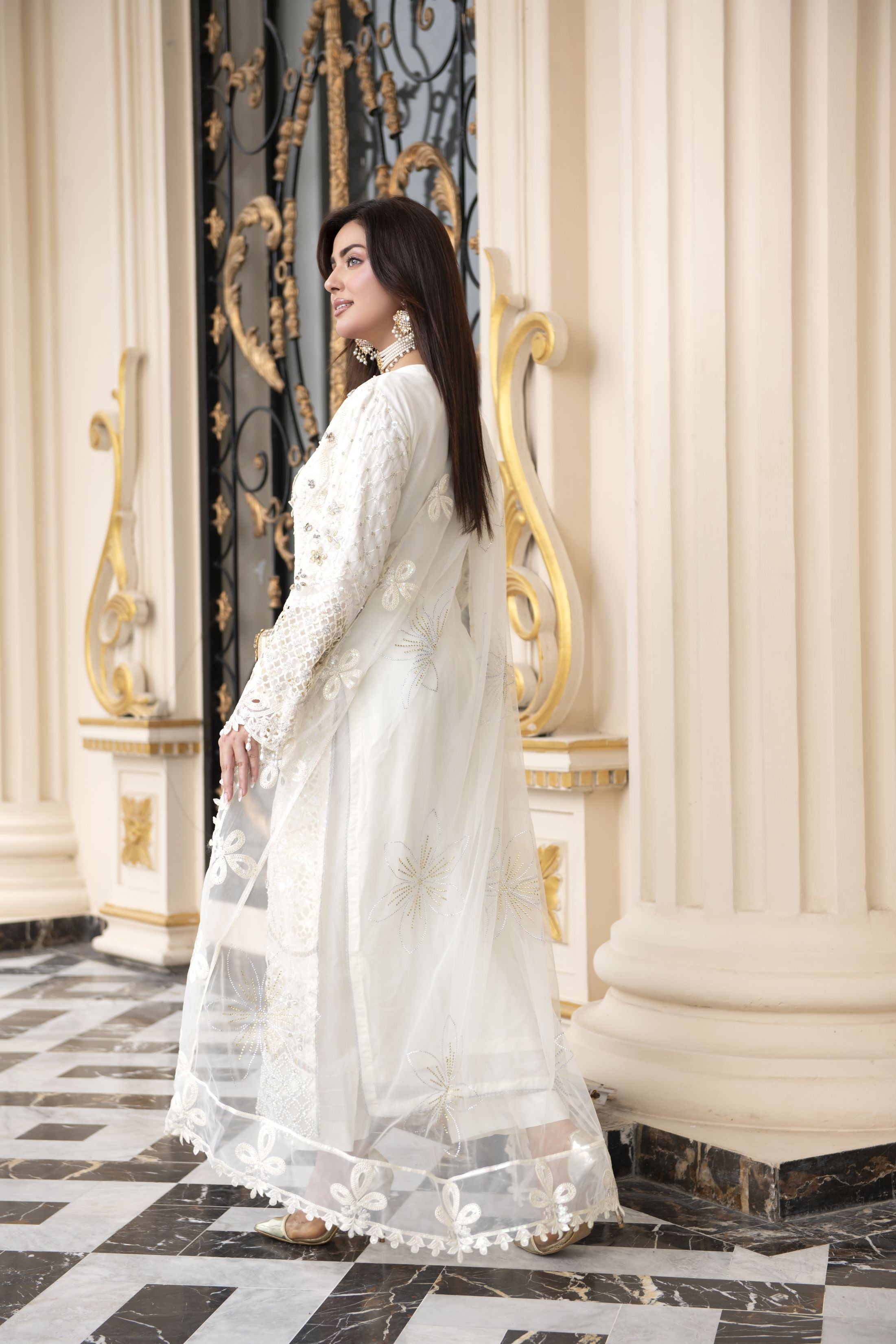 Sitara by Silver – 3pc Chiffon Handworked Formal Dress SBS1