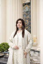 Ivory Embellished Organza Gown Style 3pc Dress with Crushed Sharara by Silver SBS11