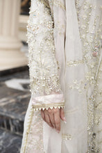 Ivory Embellished Organza Gown Style 3pc Dress with Crushed Sharara by Silver SBS11