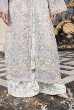 Pastel Ivory Embroidered Organza 3pc Open Slit Shirt with Printed Sharara by Silver SBS13